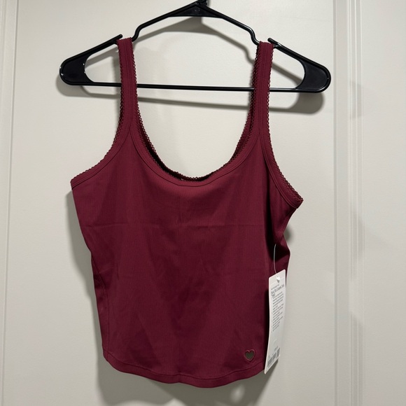 Lululemon Nulu Ribbed Cropped Tank Top Heart - Picture 2 of 8
